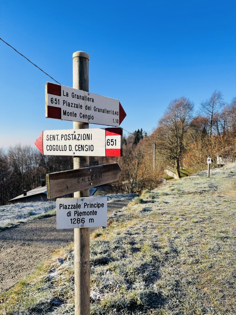 La partenza verso il Monte Cengio e il Salto del Granatiere